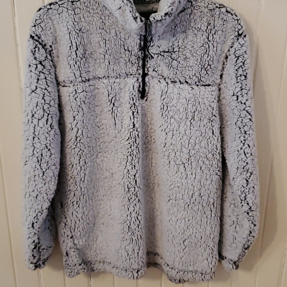 smoky gray sherpa pullover